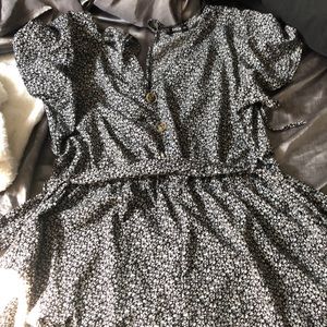 Black and white floral romper